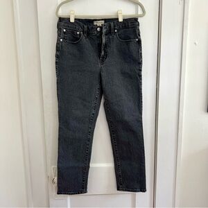 Madewell mid-rise perfect vintage jeans, black lunar wash, size 29